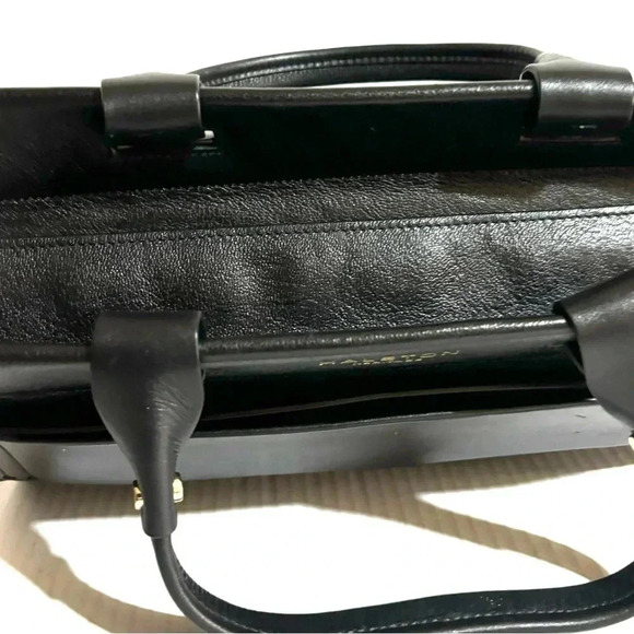 Halston Heritage black leather satchel handbag - Picture 8 of 12